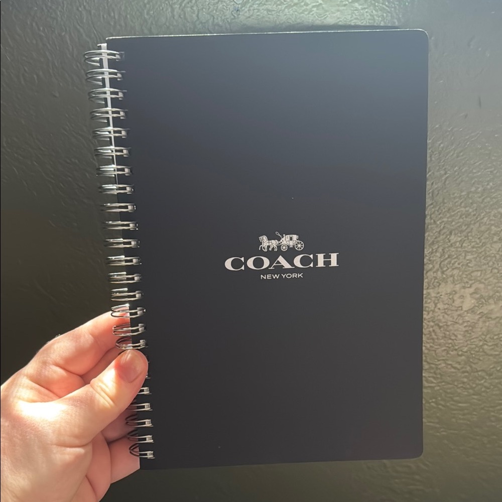 Coach Black Spiral Notebook with Silver Accents